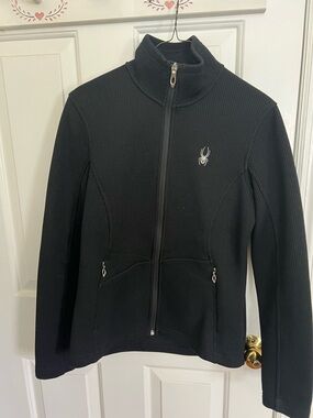 Spyder Black Ribbed Full-Zip Women's Jacket